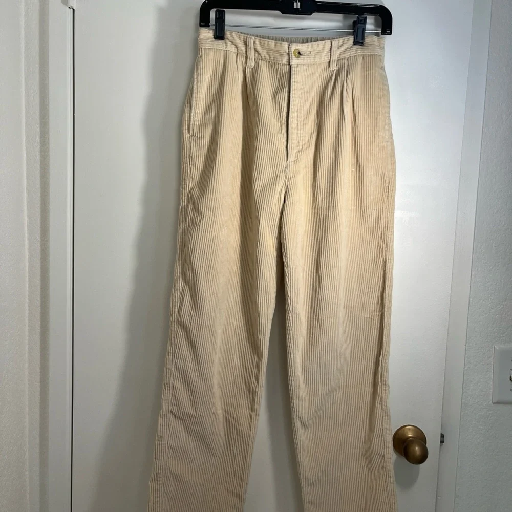 Hanna Andersson Kids Cream Corduroy Pants size 160 Spring